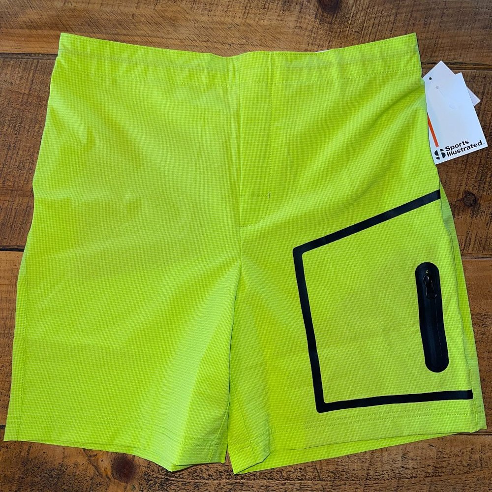 NWT Boy's Sports Illustrated‎ Lime Green Swim Trunks Shorts Size 18/20